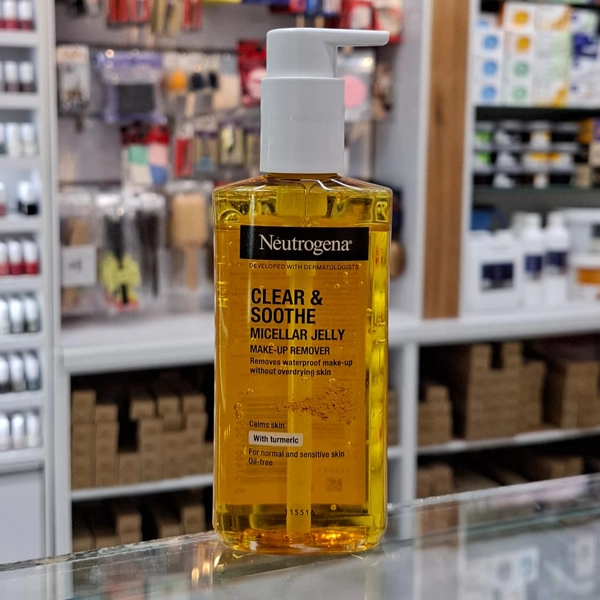 ژل شستشوی صورت زردچوبه نیتروژنا پوست نرمال و حساس اصل 200 میل | Neutrogena CLEAR & SOOTHE MICELLAR JELLY With turmeric